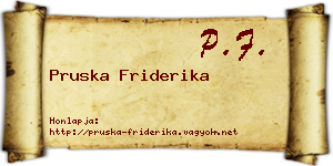 Pruska Friderika névjegykártya